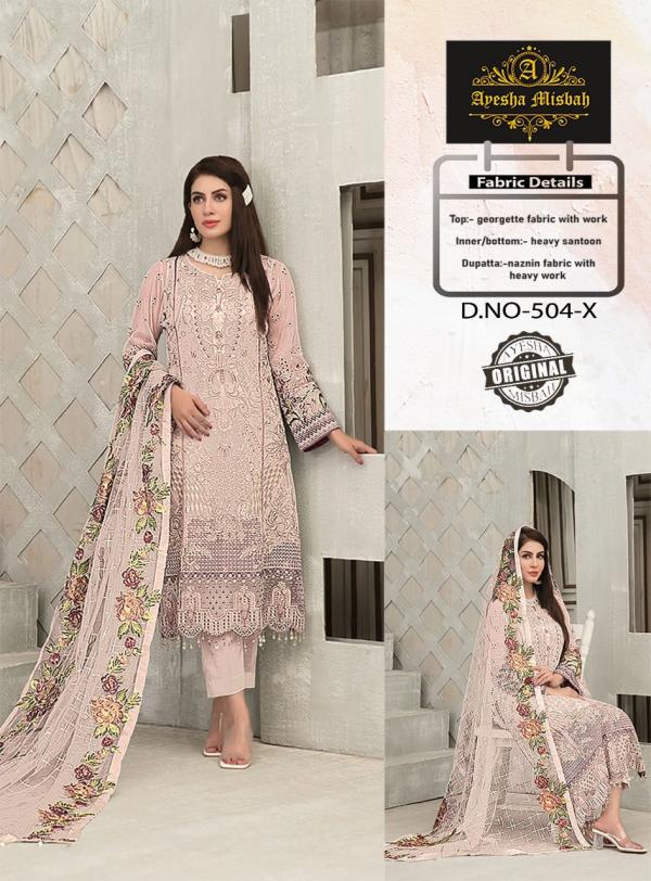 Ayesha Misbah 504 Georgette Designer Salwar Suits Collection